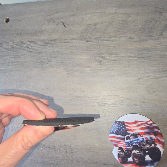 Patriotic Monster Truck Car Coasters