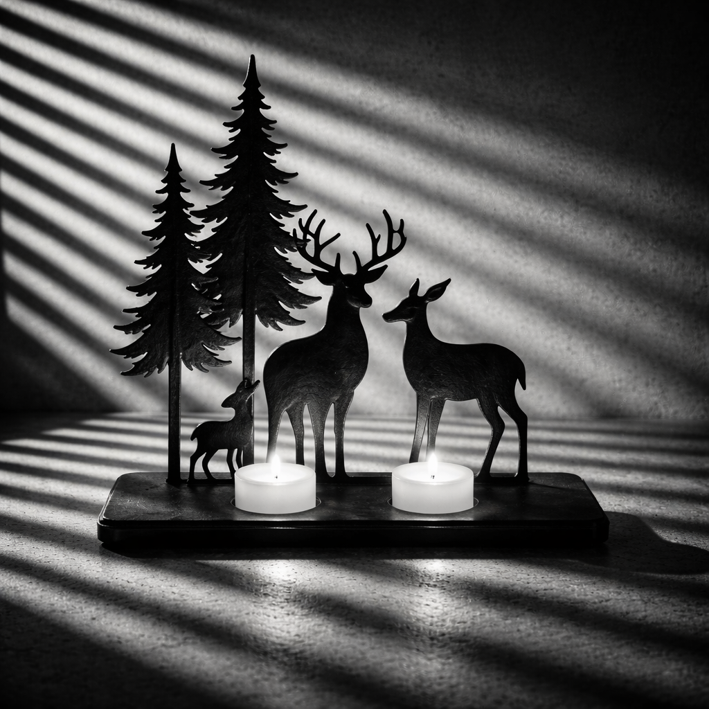 Deer Silouette LED Candle Holder
