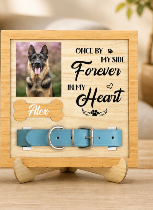 Personalized Pet Memorial Collar & Photo Display Frame