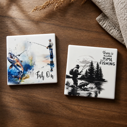 Gone Fishing Ceramic Coaster Set