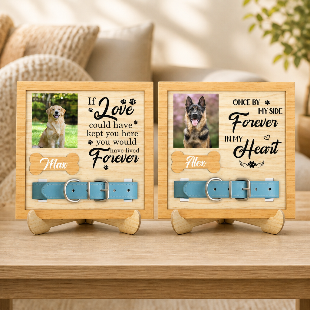 Personalized Pet Memorial Collar & Photo Display Frame