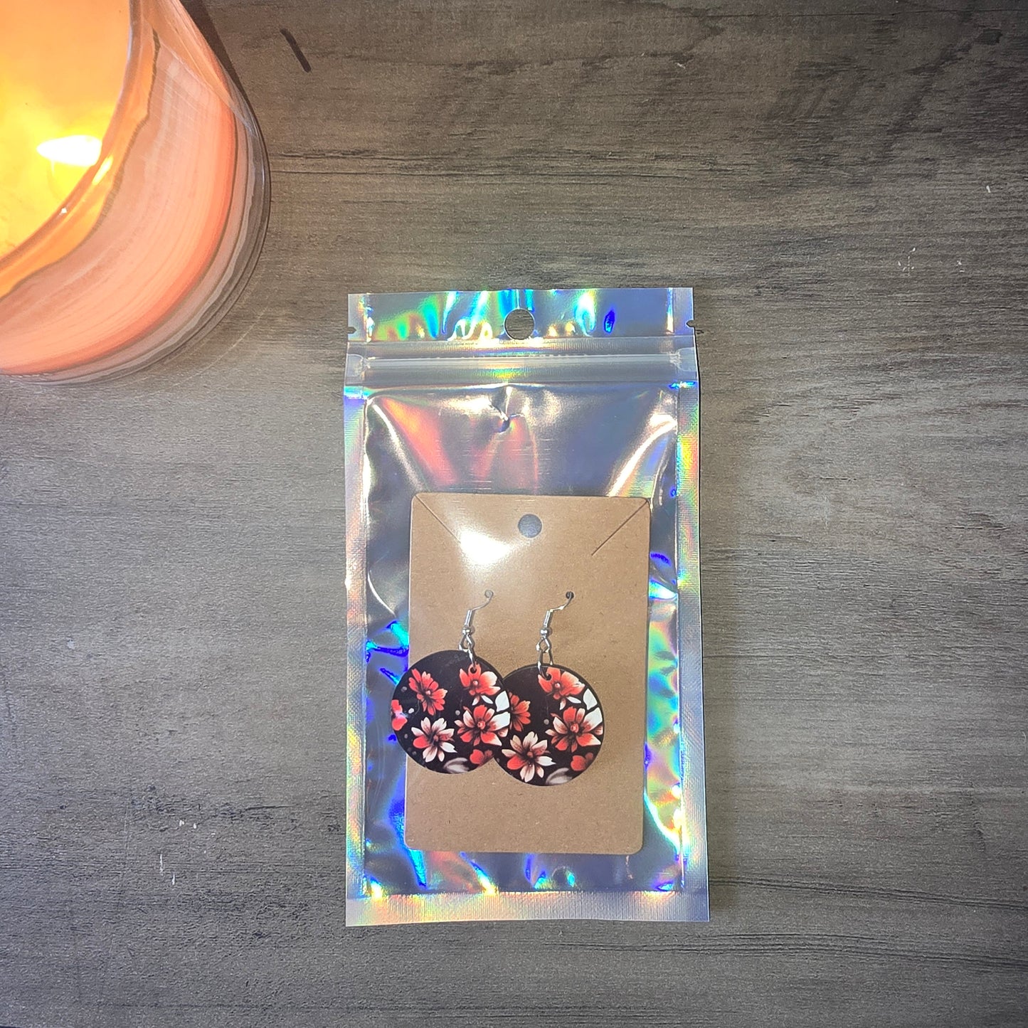 Red Blossom Floral Earrings
