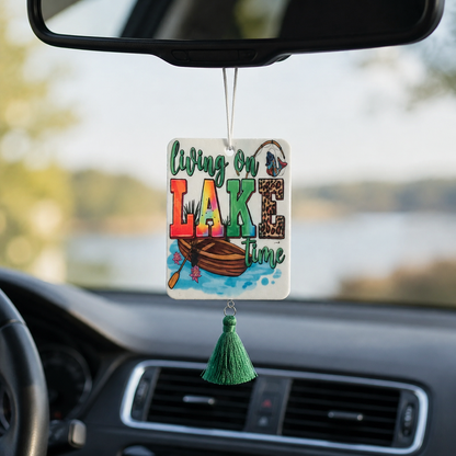 Living on Lake Time Car Freshie