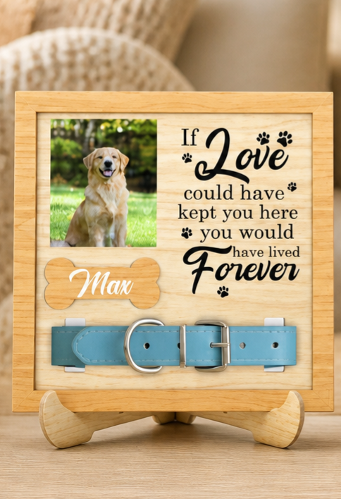 Personalized Pet Memorial Collar & Photo Display Frame